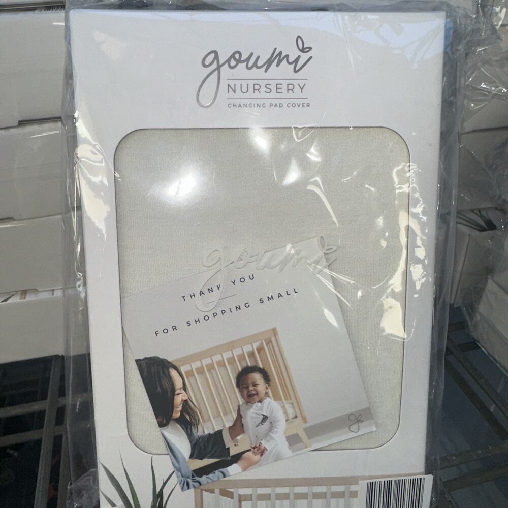 Goumi Kids Nursery Changing Pad Cover Soft Bamboo Organic Cotton Fitted Beige